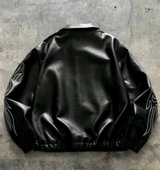 flame leather jacket