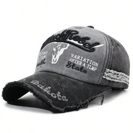 Y2K Washed Distressed Graphic Dad Cap