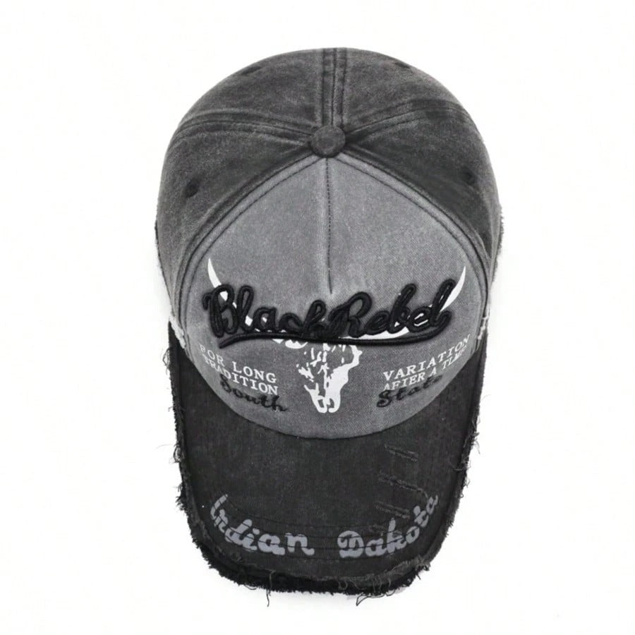 Y2K Washed Distressed Graphic Dad Cap