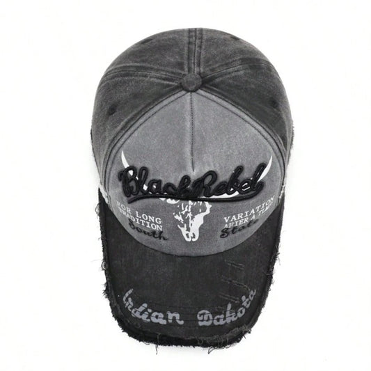 Y2K Washed Distressed Graphic Dad Cap