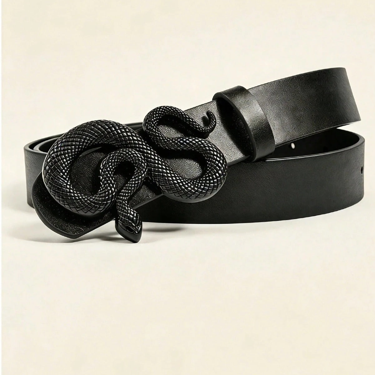 Y2K Snake Buckle PU Leather Belt