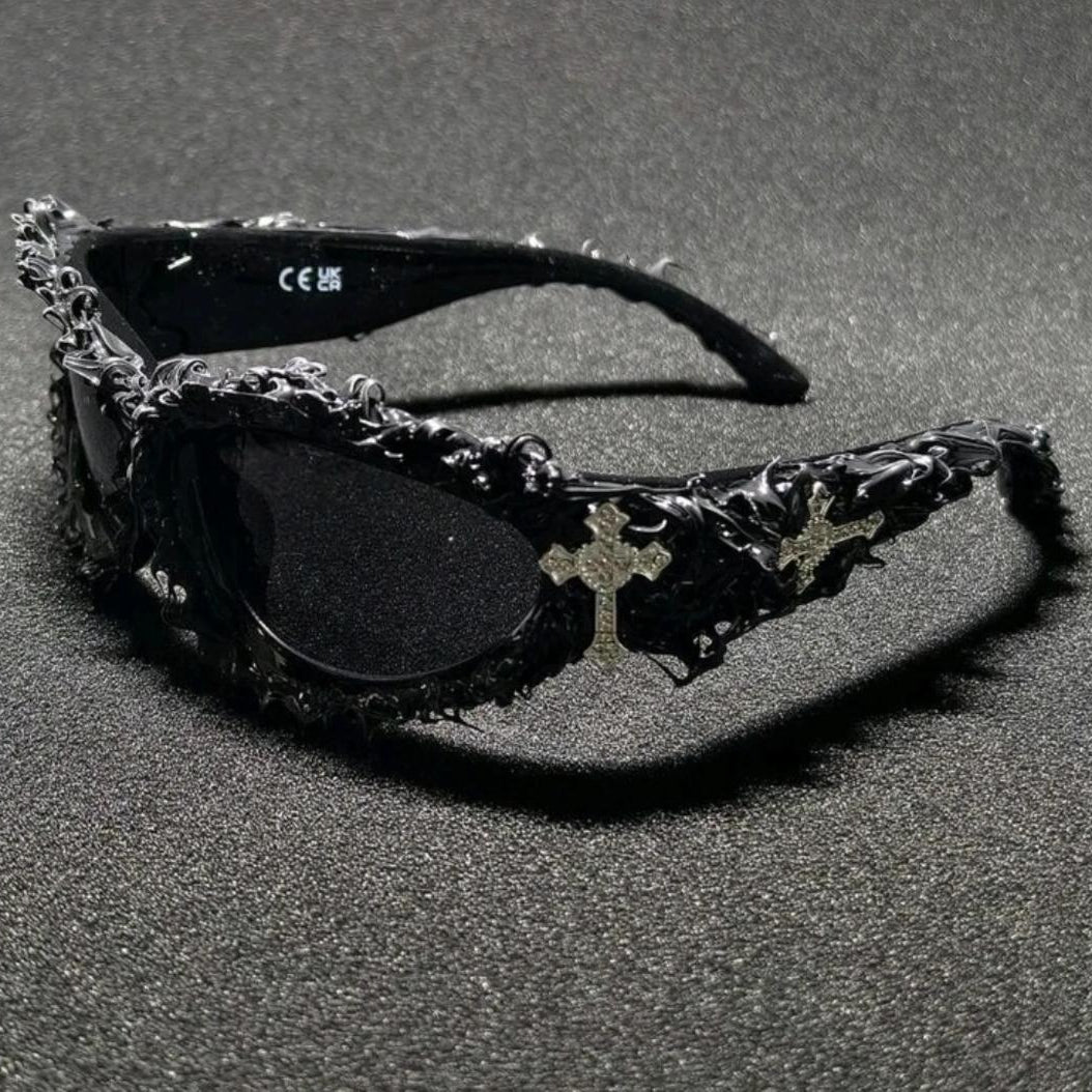 Y2K Cyberpunk Resin Spike Glasses