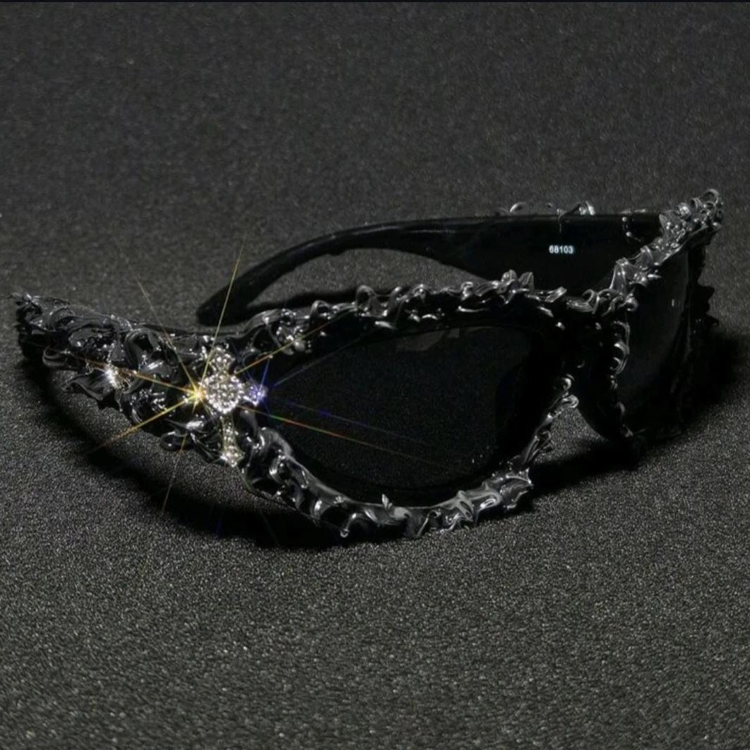Y2K Cyberpunk Resin Spike Glasses