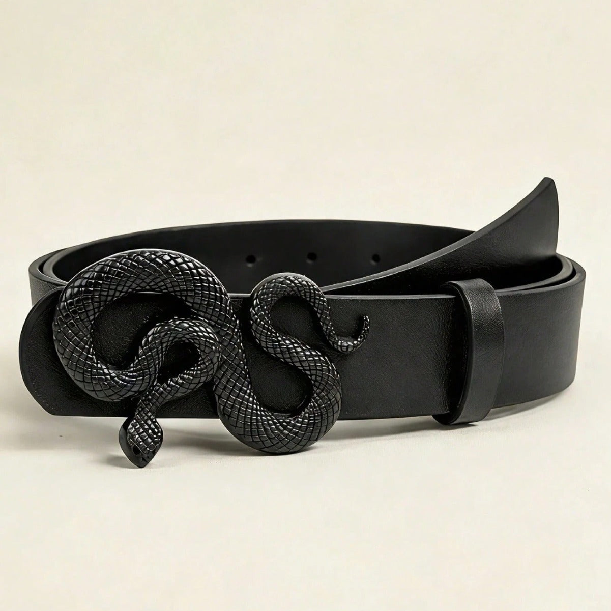 Y2K Snake Buckle PU Leather Belt