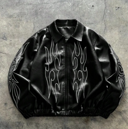 flame leather jacket