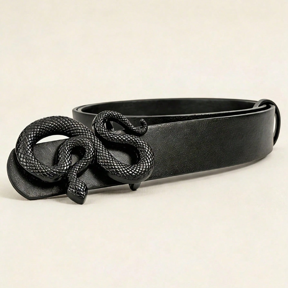 Y2K Snake Buckle PU Leather Belt