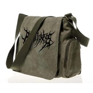 LAGOM MODA Gothic Punk Printed Unisex Green Messenger Bag