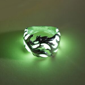 1pc Men's Luminous Dragon Wrap Opening Ring Adjustable