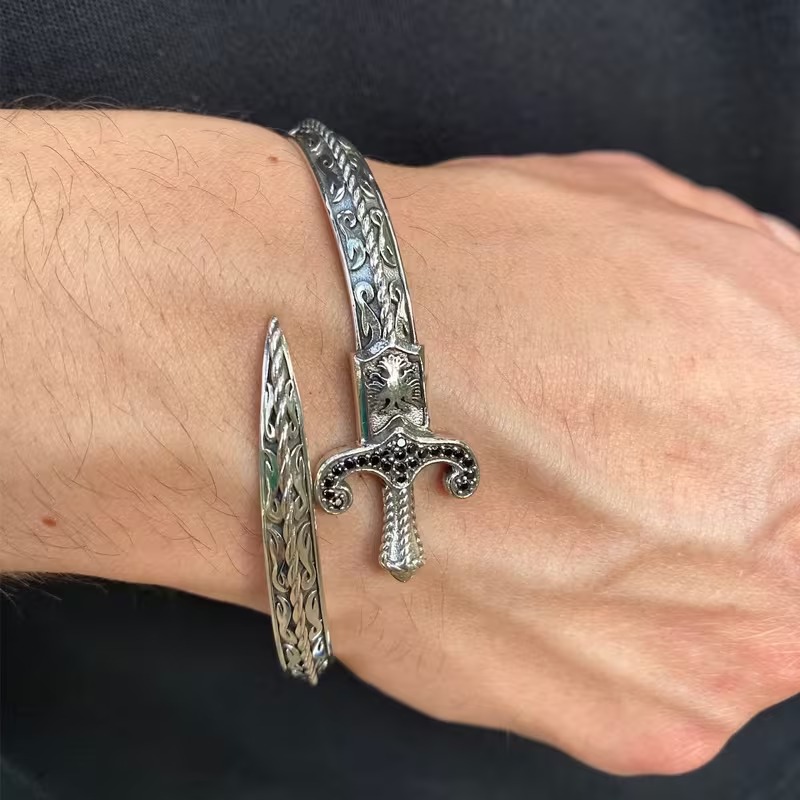 Vintage Gothic Medieval Swordsman Bracelet