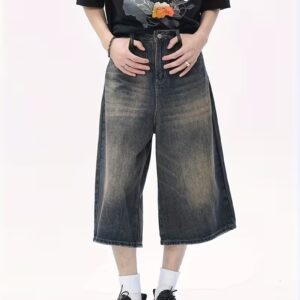 Denim Capri Loose Straight Shorts